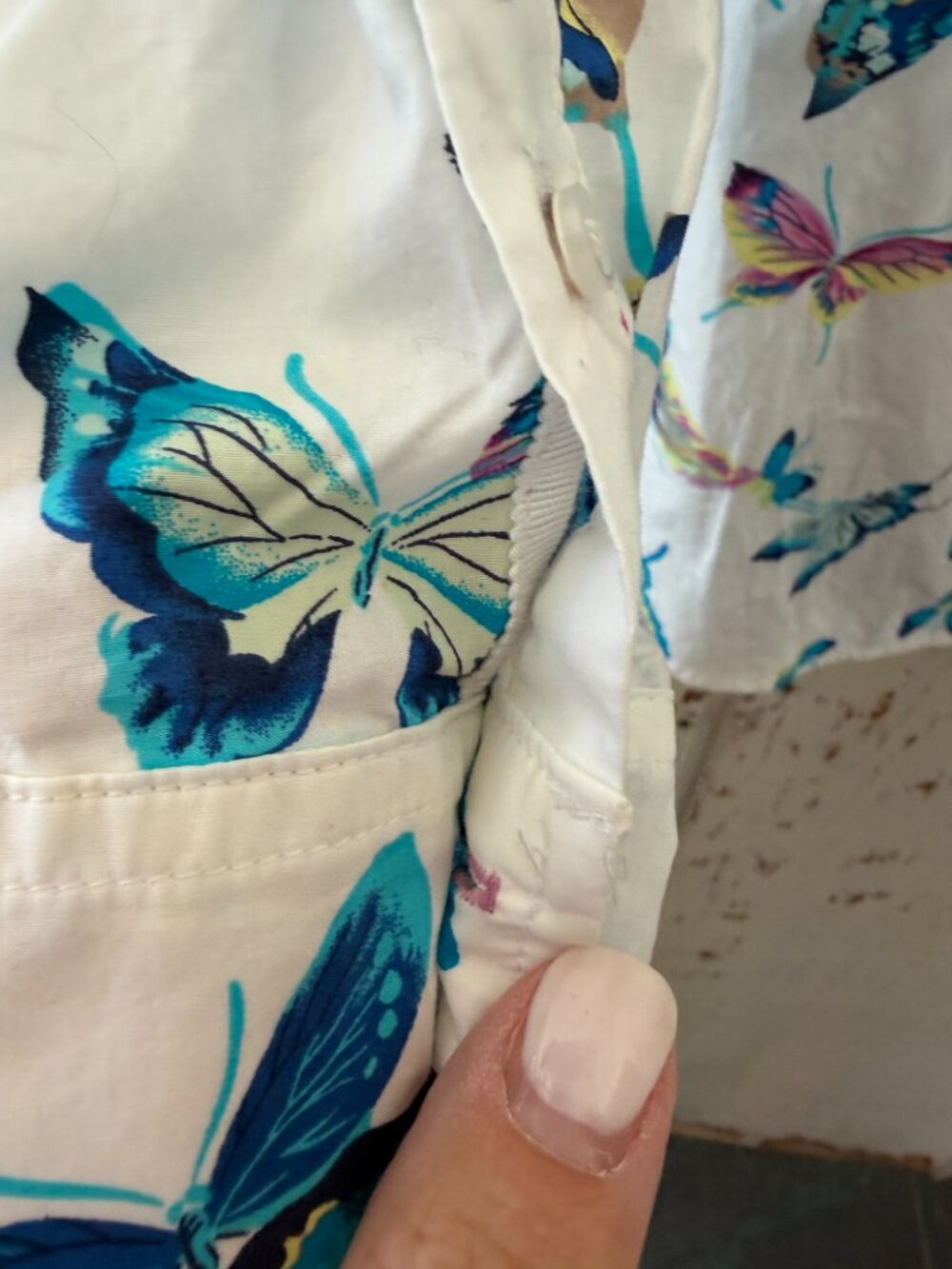 TALBOTS BUTTERFLY COTTON BUTTON DOWN SHIRT - Picture 5 of 6